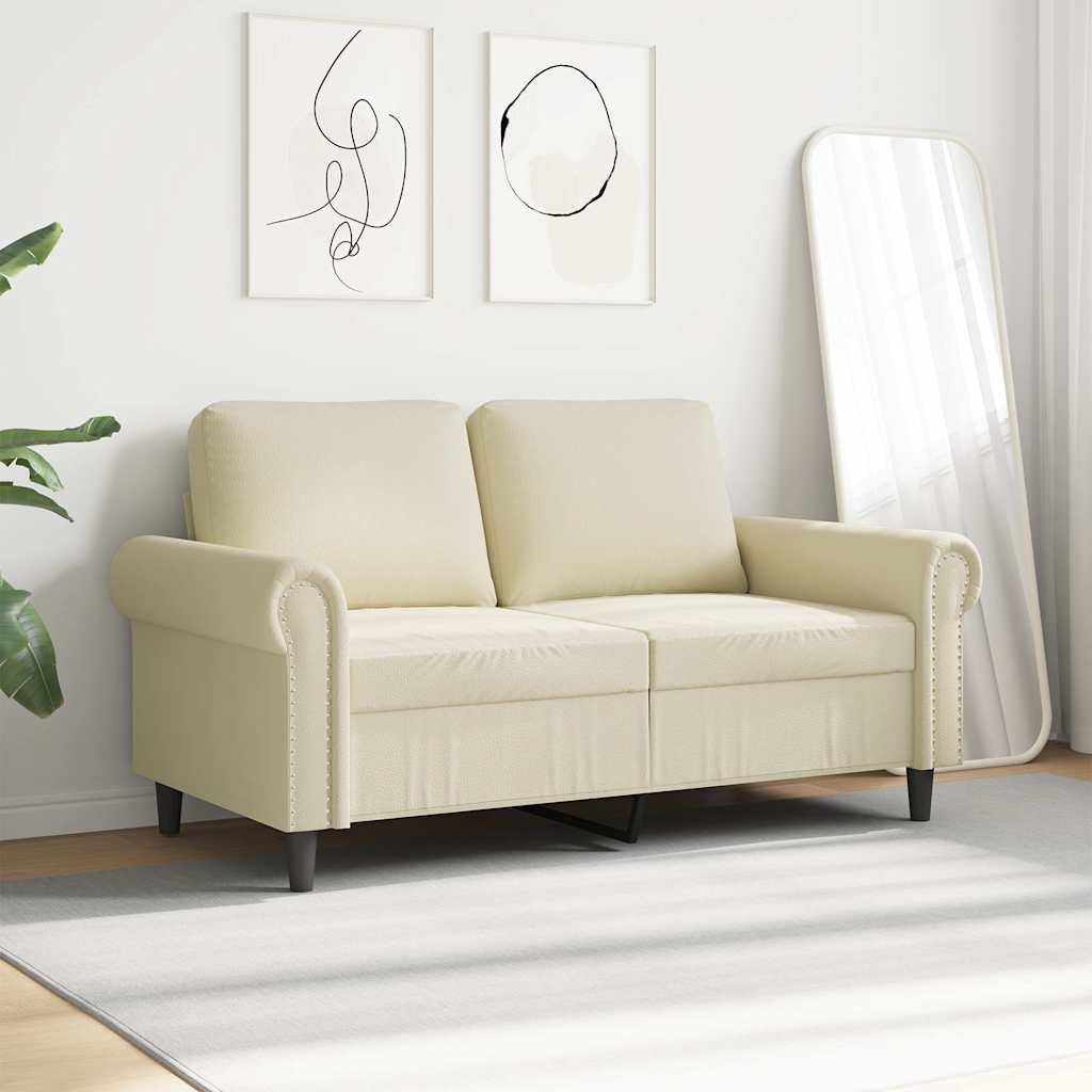 Vidaxl tweezitsbank 120 cm kunstleer crèmekleurig