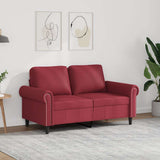 Vidaxl tweezitsbank 120 cm kunstleer wijnrood