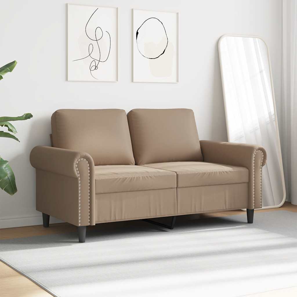 Vidaxl tweezitsbank 120 cm kunstleer cappuccinokleurig