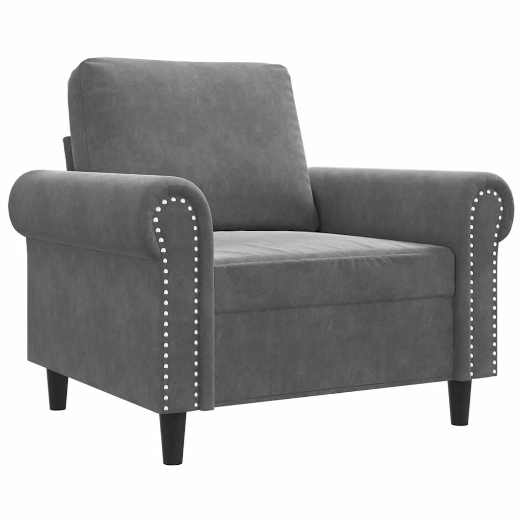 Vidaxl fauteuil 60 cm fluweel donkergrijs