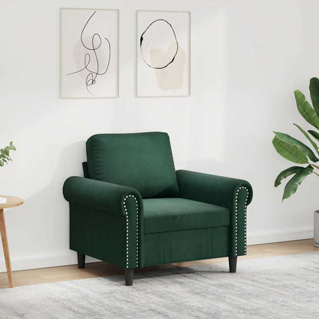 Vidaxl fauteuil 60 cm fluweel donkergroen