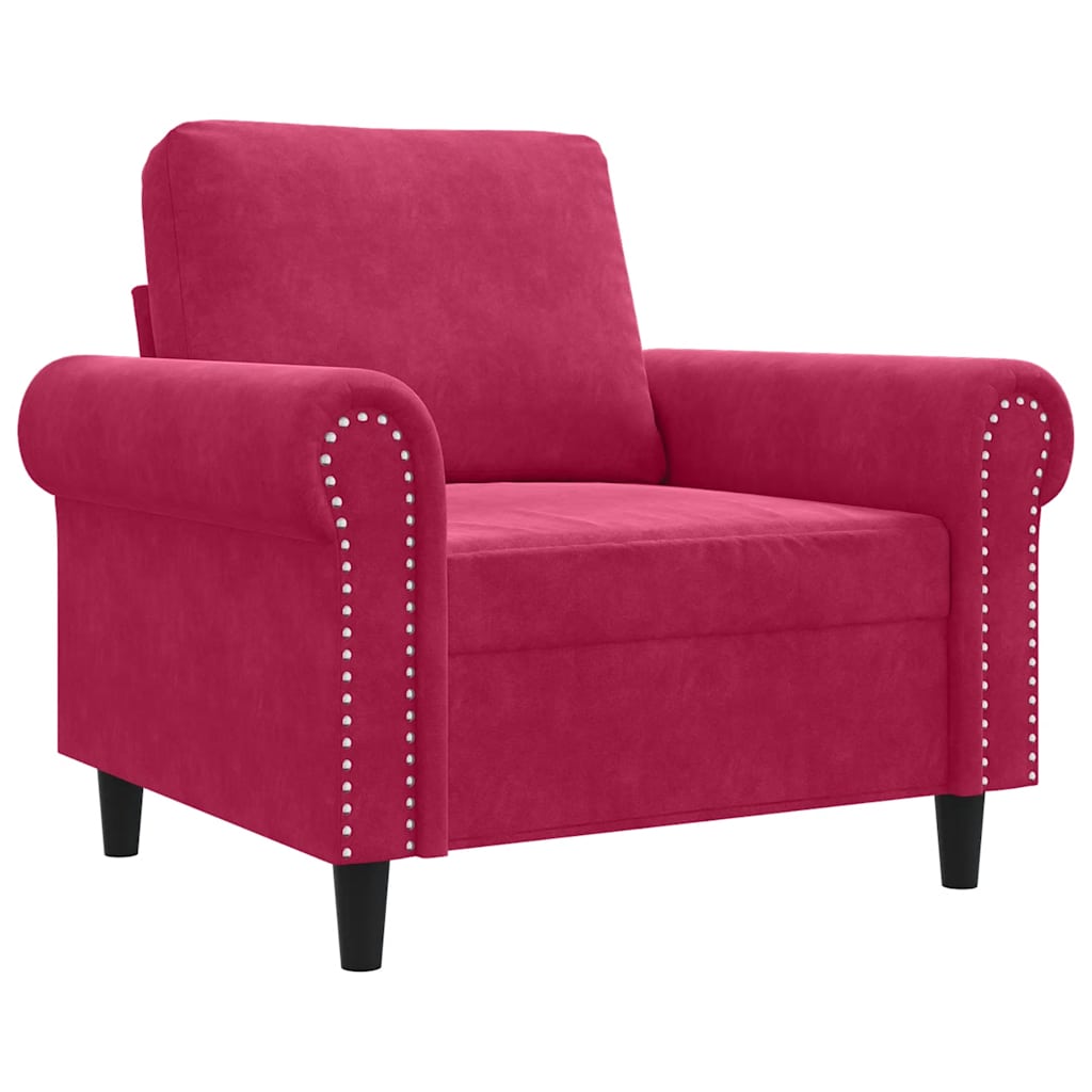 Vidaxl fauteuil 60 cm fluweel wijnrood
