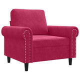 Vidaxl fauteuil 60 cm fluweel wijnrood