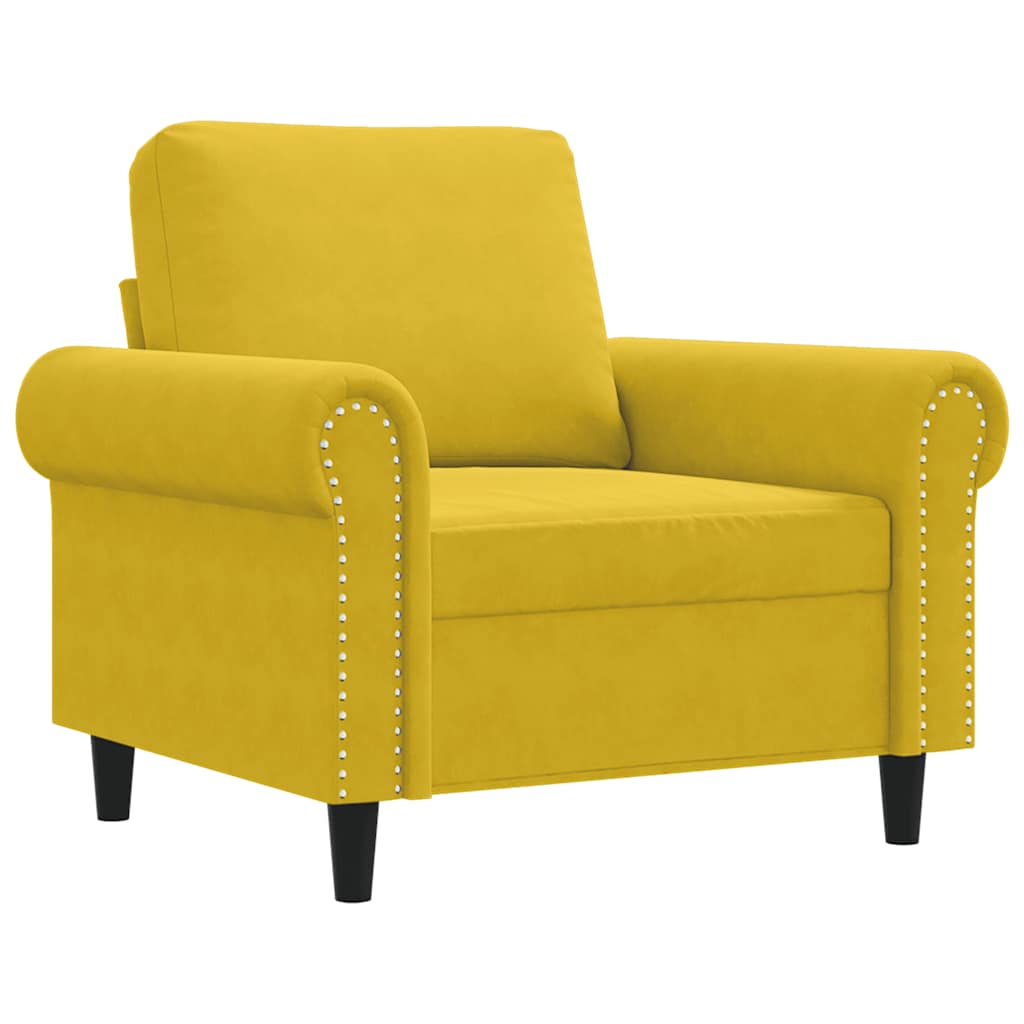 Vidaxl fauteuil 60 cm fluweel geel