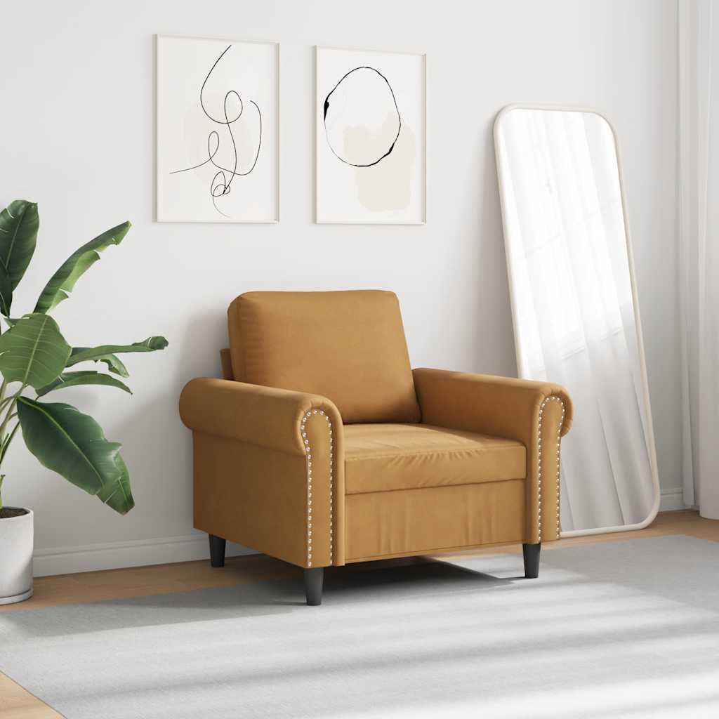 Vidaxl fauteuil 60 cm fluweel bruin