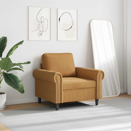 Vidaxl fauteuil 60 cm fluweel bruin