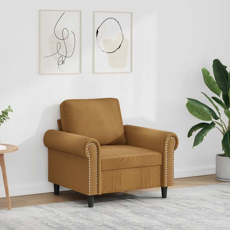 Vidaxl fauteuil 60 cm fluweel bruin