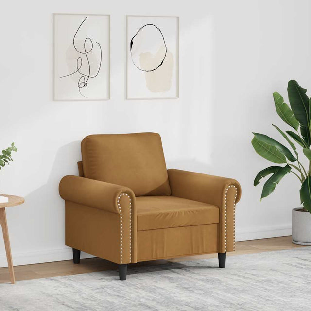 Vidaxl fauteuil 60 cm fluweel bruin