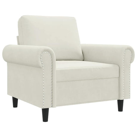Vidaxl fauteuil 60 cm fluweel crèmekleurig