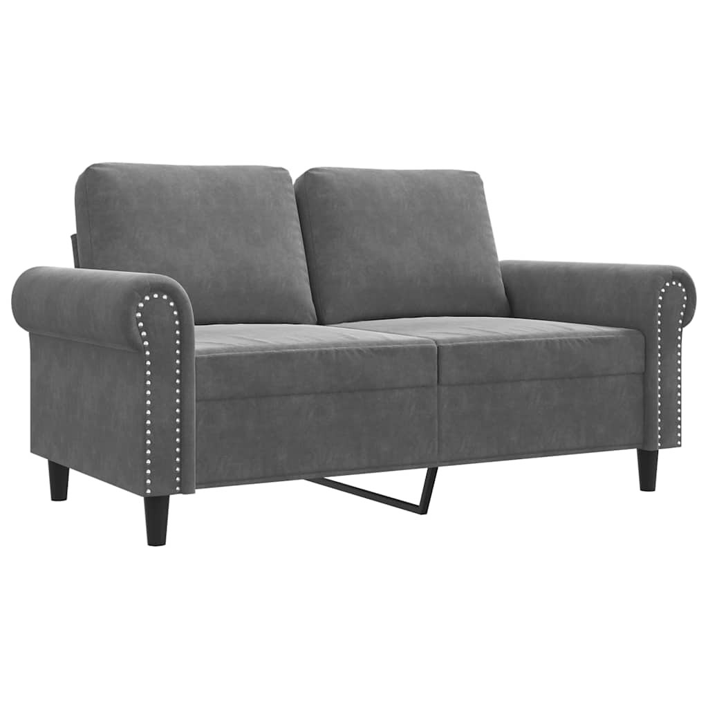 Vidaxl tweezitsbank 120 cm fluweel donkergrijs
