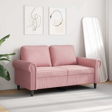 Vidaxl tweezitsbank 120 cm fluweel roze