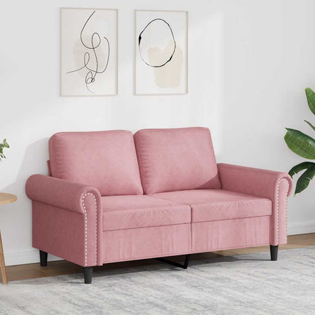 Vidaxl tweezitsbank 120 cm fluweel roze