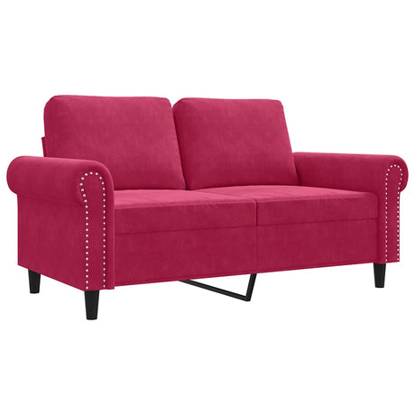 Vidaxl tweezitsbank 120 cm fluweel wijnrood