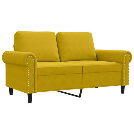 Vidaxl tweezitsbank 120 cm fluweel geel