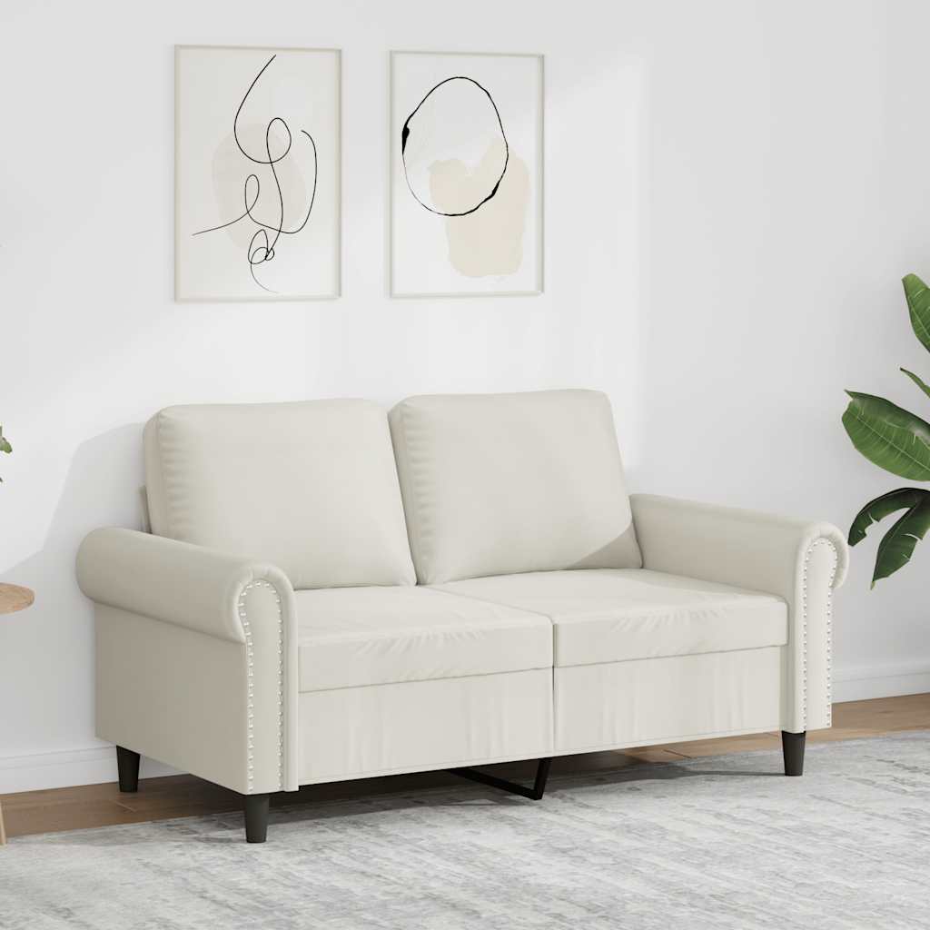 Vidaxl tweezitsbank 120 cm fluweel crèmekleurig