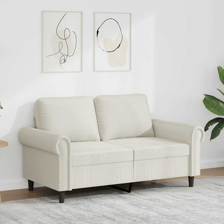 Vidaxl tweezitsbank 120 cm fluweel crèmekleurig