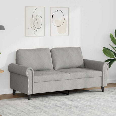 Vidaxl tweezitsbank 140 cm fluweel lichtgrijs