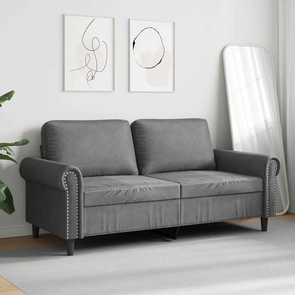 Vidaxl tweezitsbank 140 cm fluweel donkergrijs