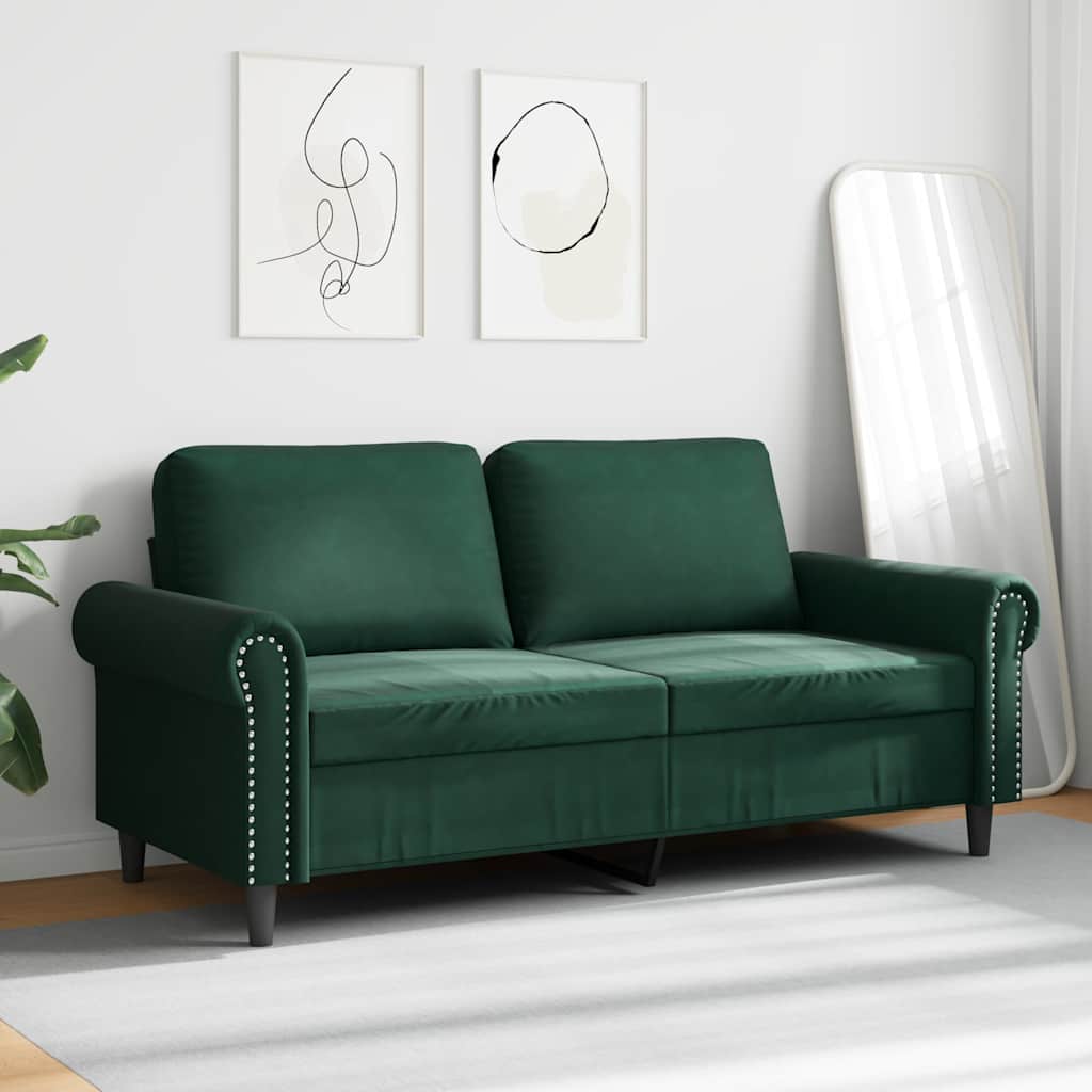 Vidaxl tweezitsbank 140 cm fluweel donkergroen