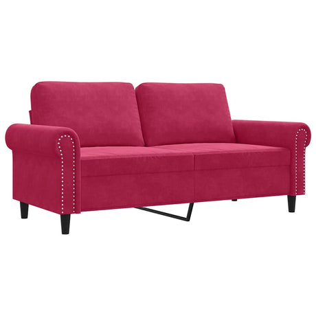 Vidaxl tweezitsbank 140 cm fluweel wijnrood