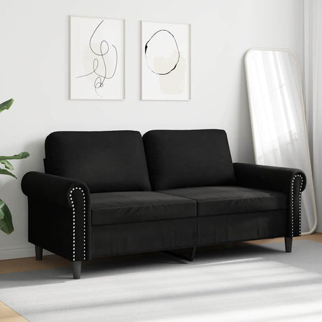 Vidaxl tweezitsbank 140 cm fluweel zwart