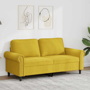 Vidaxl tweezitsbank 140 cm fluweel geel