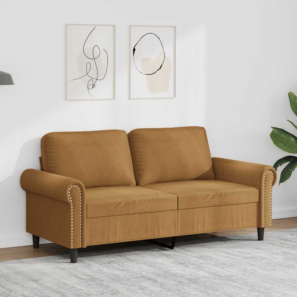Vidaxl tweezitsbank 140 cm stof bruin