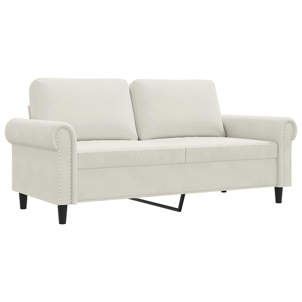 Vidaxl tweezitsbank 140 cm fluweel crèmekleurig