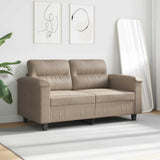 Vidaxl tweezitsbank 120 cm microvezelstof taupe