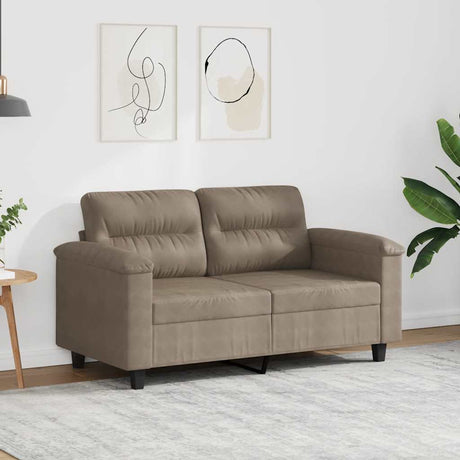 Vidaxl tweezitsbank 120 cm microvezelstof taupe