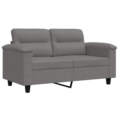 Vidaxl tweezitsbank 120 cm microvezelstof donkergrijs