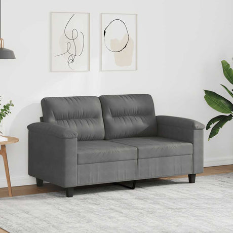 Vidaxl tweezitsbank 120 cm microvezelstof donkergrijs