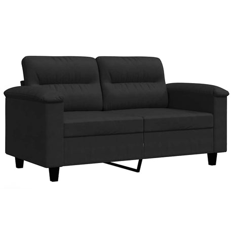 Vidaxl tweezitsbank 120 cm microvezelstof zwart