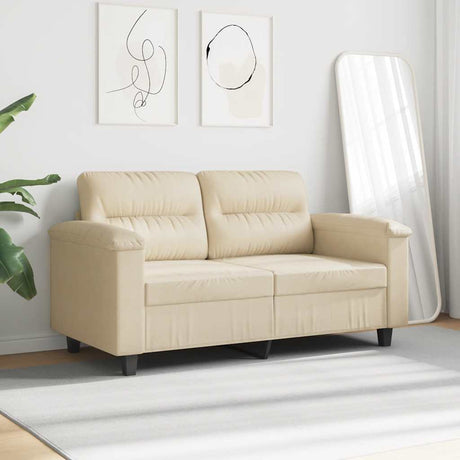 Vidaxl tweezitsbank 120 cm microvezelstof crème