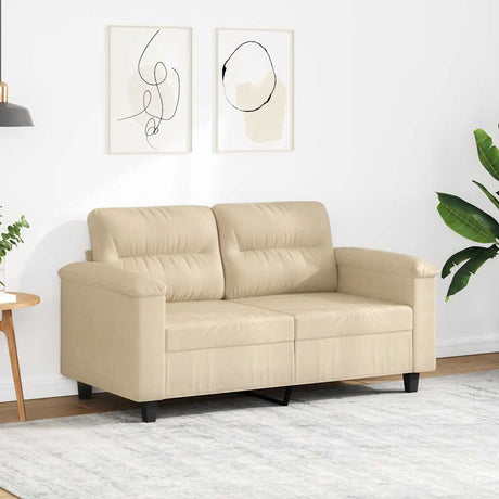 Vidaxl tweezitsbank 120 cm microvezelstof crème