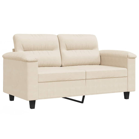 Vidaxl tweezitsbank 120 cm microvezelstof beige