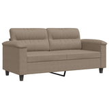 Vidaxl tweezitsbank 140 cm microvezelstof taupe