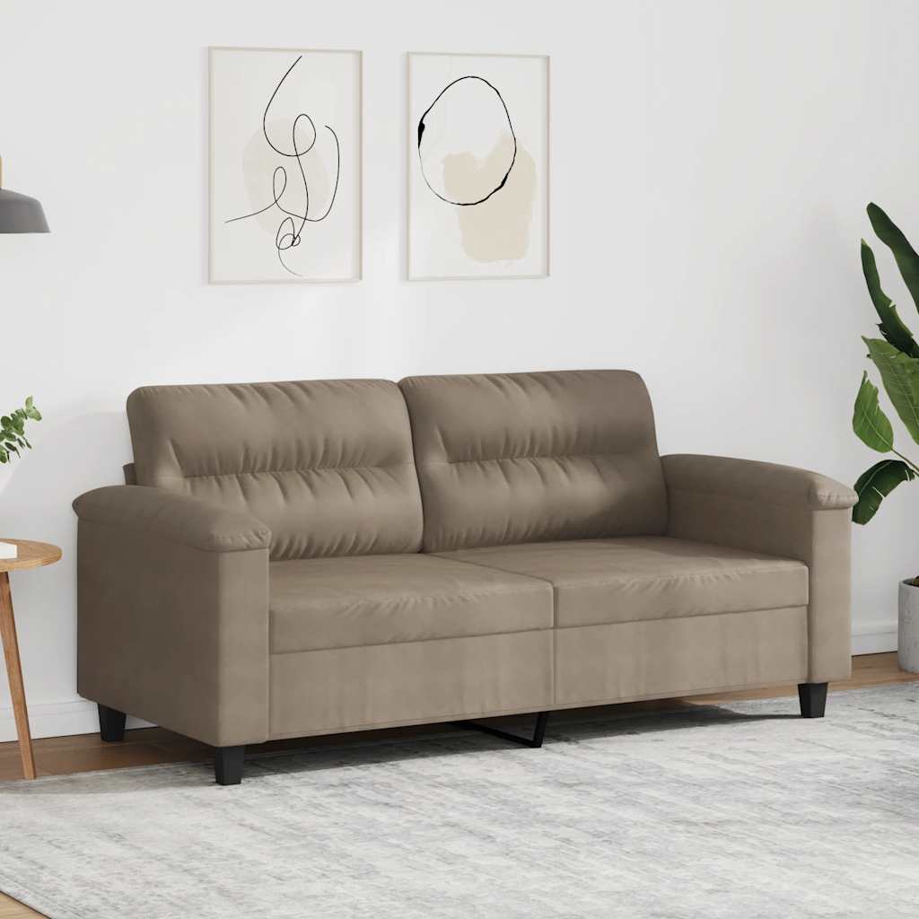 Vidaxl tweezitsbank 140 cm microvezelstof taupe