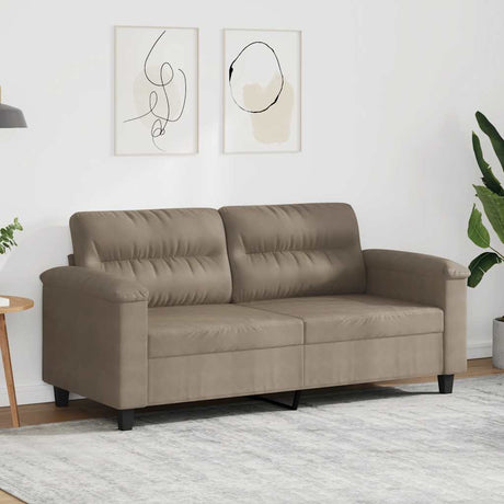 Vidaxl tweezitsbank 140 cm microvezelstof taupe