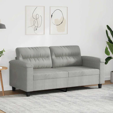 Vidaxl tweezitsbank 140 cm microvezelstof lichtgrijs