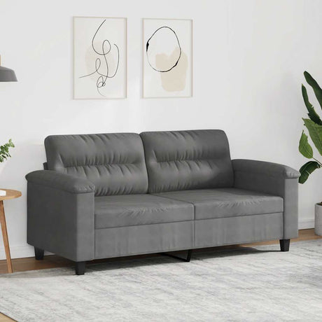 Vidaxl tweezitsbank 140 cm microvezelstof donkergrijs