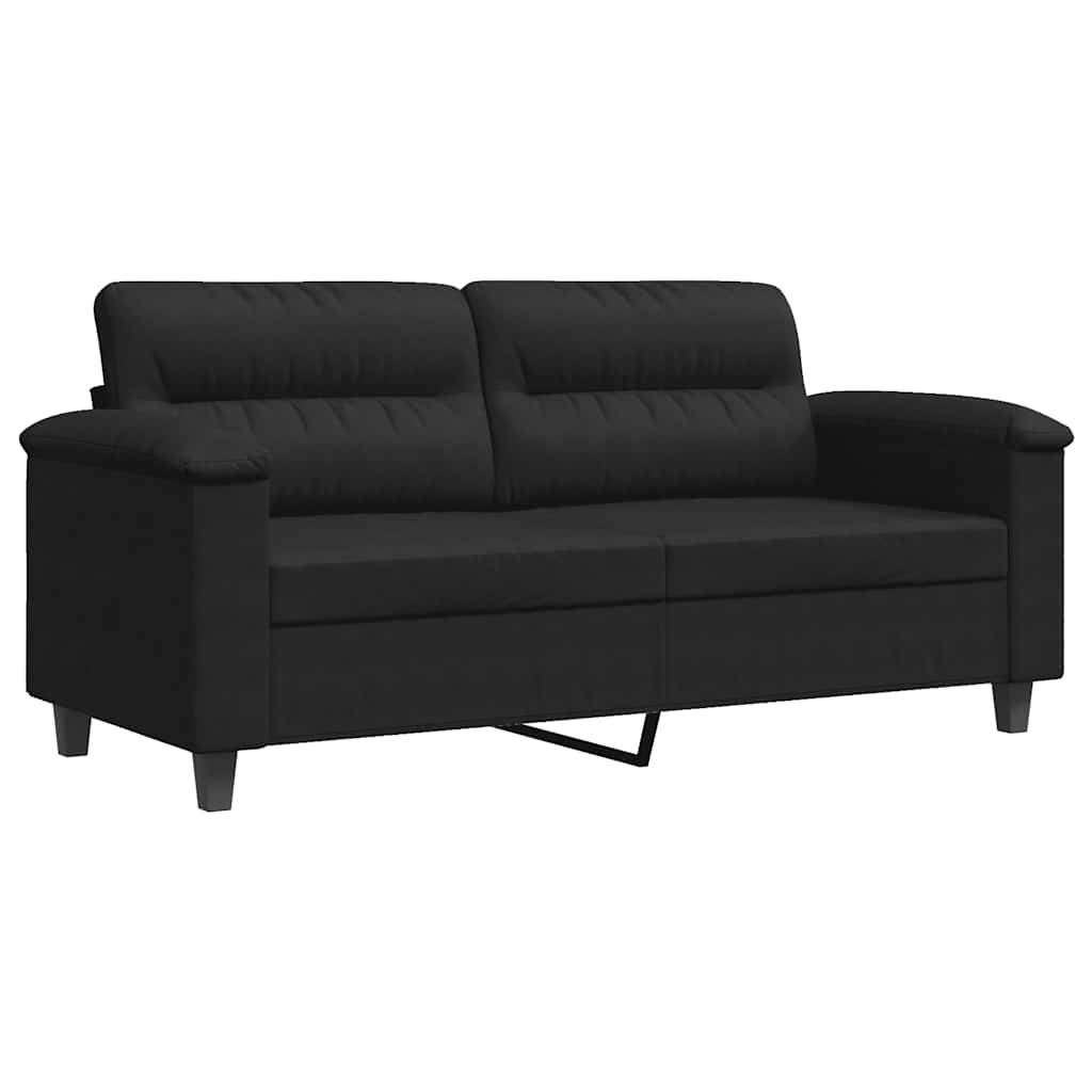 Vidaxl tweezitsbank 140 cm microvezelstof zwart