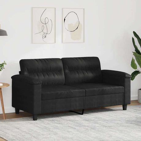 Vidaxl tweezitsbank 140 cm microvezelstof zwart