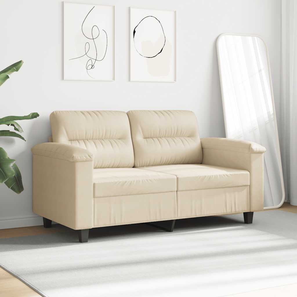 Vidaxl tweezitsbank 140 cm microvezelstof crème