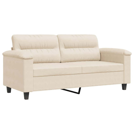 Vidaxl tweezitsbank 140 cm microvezelstof beige