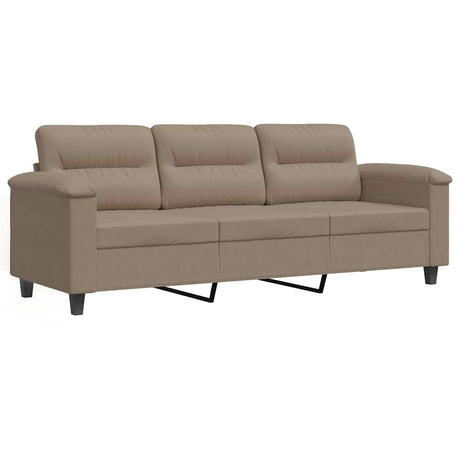 Vidaxl driezitsbank 180 cm microvezelstof taupe