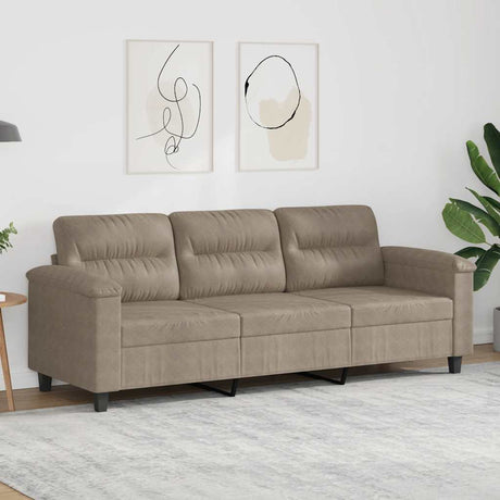 Vidaxl driezitsbank 180 cm microvezelstof taupe