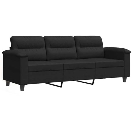 Vidaxl driezitsbank 180 cm microvezelstof zwart