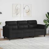 Vidaxl driezitsbank 180 cm microvezelstof zwart