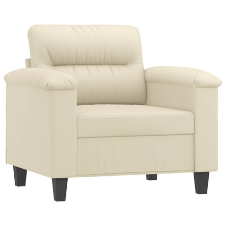 Vidaxl fauteuil 60 cm kunstleer crèmekleurig